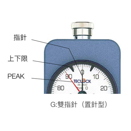 橡膠塑膠硬度計 - 指針配備